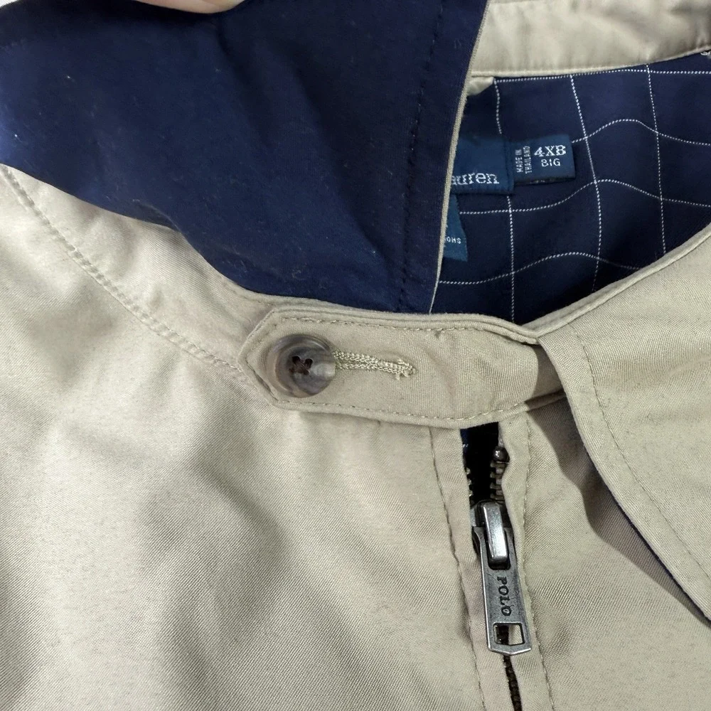 Polo Ralph Lauren Bomber Jacket Mens‎ 4XL Big Beige Harrington Plaid Lined